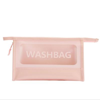 China Fashion PU Wholesale Waterproof Clear Cosmetic Bag Transparent Travel Makeup Zipper Pouch for sale