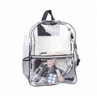 China Large Capacity Transparent Waterproof Vinyl Security Backpack, Custom Clear Logo PVC Bag for sale