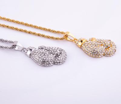 China European And American Style Personalized Hiphop Boxing With Sham Diamond Pendant Necklace for sale