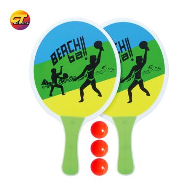 China Professional Customized Professional Outdoor Sports Toys Decoq Color Beach Tennis Racket Beach Ball Set Beach Tennis Racket Paddle Set for sale