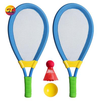 China Jumbo outdoor sports toys badminton /tennis racket toys set lanyard tennis set beach racket set for sale