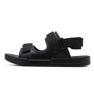 China 2022 New Design Pure Black White Rubber Upper Unique Male Casual Open Sandals Anti-slippery Leatherette Shoes Summer Beach Slide For Men for sale