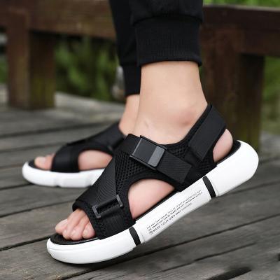 China Factory Price Autumn Mesh Pvc Sandals Mens Shoes Anti-slippery Slip On Open Toe Runner Hook Loop Sandals For Teens And Men for sale