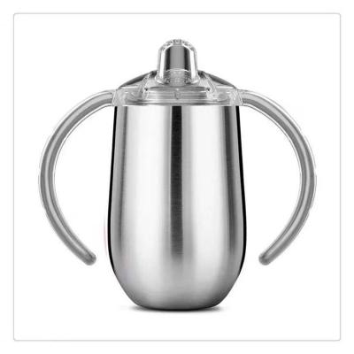 China Sustainable Stainless Steel Vacuum Baby Bottle, Double Handle, Egg Shaped, Wide Mouth Milk Powder Water Warmer Cup For Kids for sale