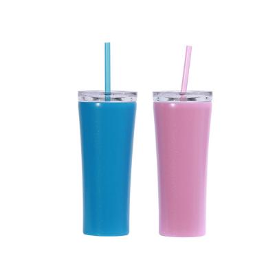 China Durable Multiple Wall Stainless Steel Double Color 20 Oz Tumblers With Straw for sale