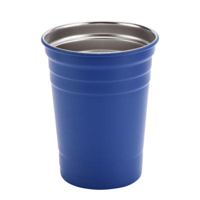 China Viable Galvanized 304 Stainless Steel Single Layer Roll Edge Beer Cup Juice Convenience Cups for sale