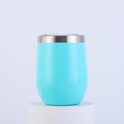 China Double Layer 12OZ Eggshell Cup Stainless Steel Vacuum Wine Glass Thermos U Shaped Egg Cup Viable for sale