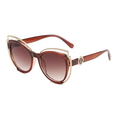 China Fashion sunglasses 2021 new fashion metal cat eye decoration personality border sunglasses ladies sunglasses for sale