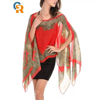 China Newest Design Multifunctional Shawl Seaside Beach Scarf Chiffon Print Beach Scarf Ladies Scarf Ladies Fashion Scarf Wholesale for sale