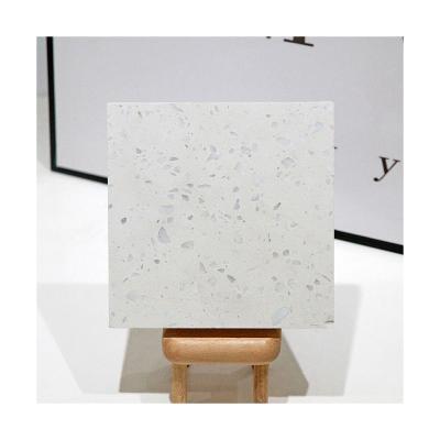 China Modern High Quality White Series GM-P-W005 light white Customized Inorganic Terrazzo Tile Terrazzo Floor Tile Terrazzo Slab for Wall for sale