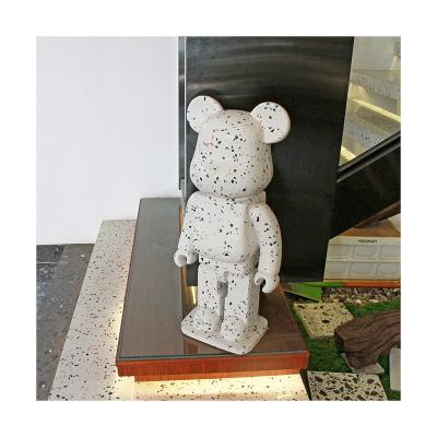 China Art Deco Hot Sale Customized Size Logo Color Modern Home Decor Terrazzo Violent Bear Ornaments Funny Bear Terrazzo Stone Statue GM-O-A002 for sale