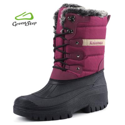 China Low MOQ Wholesale Lightweight Red Fur Lined Women Outdoor Size Snow Boots Winter Thermal Growing Boots for sale