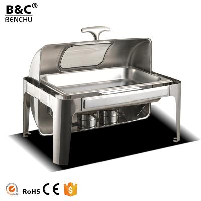 China Can add an electric heater wholesale restaurant hotel supplies hottest buffet stove with window for chafing dish for sale