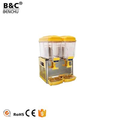 China Single-Temperature Commercial 2 Tank Refrigerated Cold Beverage Dispenser / 14L Juice Dispenser Cooler for sale