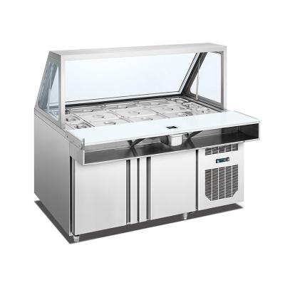 China Single-temperature air-cooling type salad bar display counter/refrigerator for sale