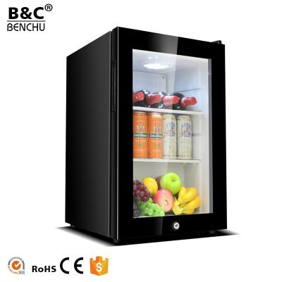 China 62L/95L COMPRESSOR Fridge Home Appliances Freezer Small Size Freezer/RV Fridge/Mini Bar Fridge with Glass Door for sale