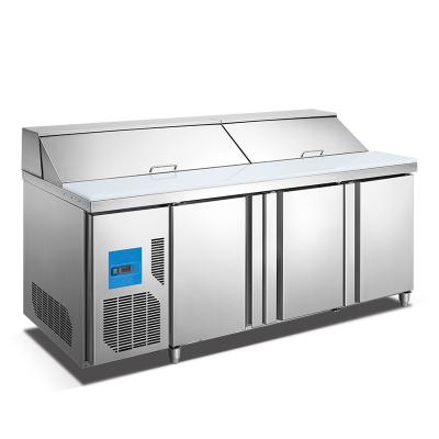 China High Quality Commercial Single-Temperature Stainless Steel Undercounter Refrigerated Salad Counter for sale