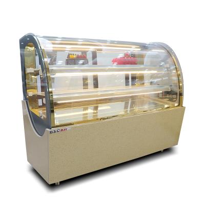 China Arc Shaped Cake Refrigerator Cabinet Single-temperature 1.5m Cake Compressor Strong Display Freezer for sale