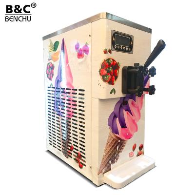 China Commercial Desktop Mini Single Flavor Soft Ice Cream Machine Commercial Ice Cream Insurance 14L Large Capacity For Soft Serve for sale