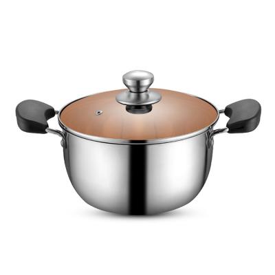 China Sustainable Commercial Soup Pot Stainless Steel Belly Stock Pot Belly Cookware 20cm for sale