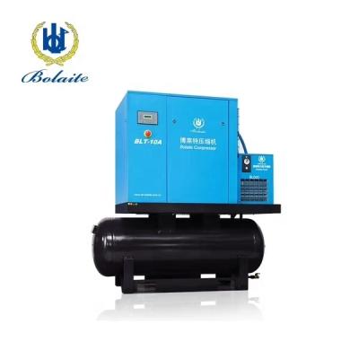 China Lubricated 7.5kw 10hp Bolaite Screw Air Compressor All-in-one System with Drier Tank for sale