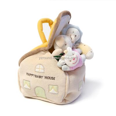 China Baby Accompany CUSTOM MADE Baby Happy Home 4pcs with Carrier Plush Toy Gift Set for sale