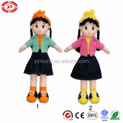 China Cartoon Toy Nylon Cloth Made Standing Cute Doll Stuffed With Plush for sale