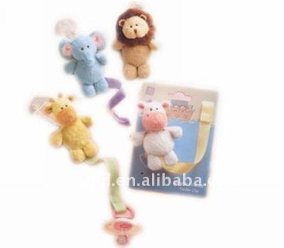 China Plush Binkie Baby Nipple w/ Pacifier Clips for sale