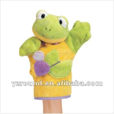 China Plush Children's Model Animal Frog Hand Puppet Glove for sale