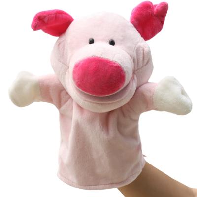 China Plush Stuffed Animal Model Pig Hand Puppet Glove Doll Toy Gift for sale