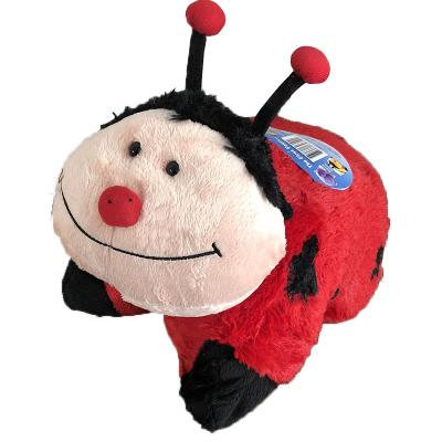 China Anti-Apnea Red Ladybug Sleep Friend Full Insect Pillow 2in1 Soft Cushion Stuffed for sale