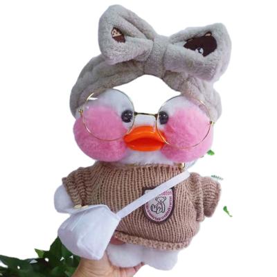 China LaLafanfan Cute Coffee Duck Plush Toy Stuffed Soft Kawaii Duck Doll Dropshipping Cartoon Eco-friendly for sale