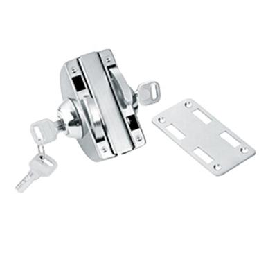 China Glass To Lock Frameless Glass Cylinder Sliding Door 304 Stainless Steel Security Glass Door Lock for sale