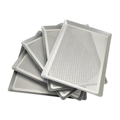 China Tray Small Baking Tray Sheet Viable Perforated Aluminum Pan Bread Cake Cookies Baking Pan Drying Pan for sale