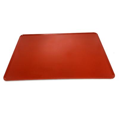 China Disposable European Rubber Silicone Coating Shallow Aluminum Baking Tray for sale