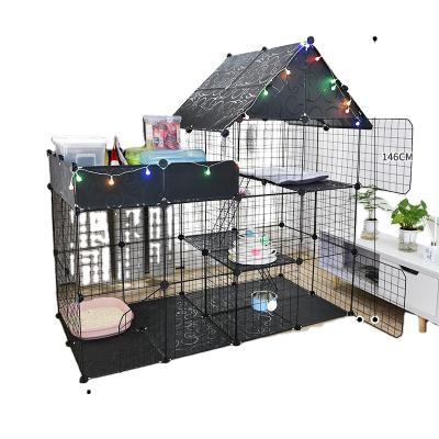 China Hot Selling Viable DIY Individual Gather Houses Pet Cage House Set Cat House Carriers Cage Creative Vet for sale