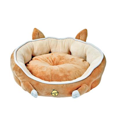 China Breathable Warm Round Pet Bed Luxury Soft Plush Washable Pet Sofa Dog Cat Bed for sale