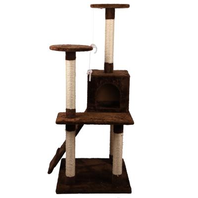 China Wooden Modern Luxury Large Standing Pet Furniture Scratcher Tower Large Climbing View Cat Tree for sale