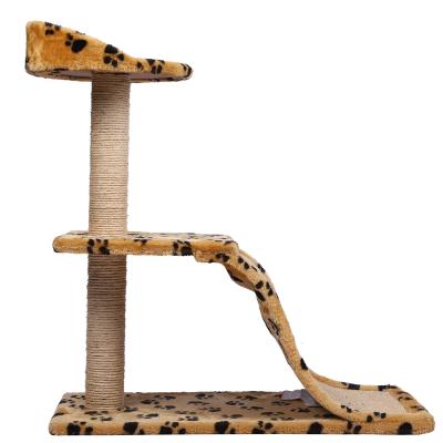 China Breathable Multilevel Wooden Pet Cat Scratching Tree Tower 2 in 1Condo Cat Tree House for sale