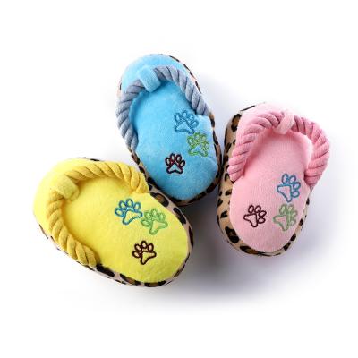 China Viable Plush Slippers Dog Toy Teether Chew Toy For Dogs Indestructible Rope Dog Interactive Toy for sale