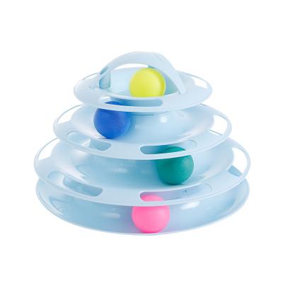 China Four-layer cat toys pp viable safe available cat toy happy turntable three colors Four-layer turntable three colors for sale