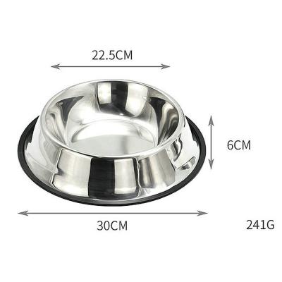 China Viable Wholesale Customizable Logo Stainless Steel Pet Bowl Thickening Anti-fall Anti-spill Dog Bowl for sale