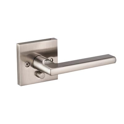 China Best Modern USA Canada Market Privacy Lever Door Lock Satin Nickel Finish Knob Handle Lockset for sale