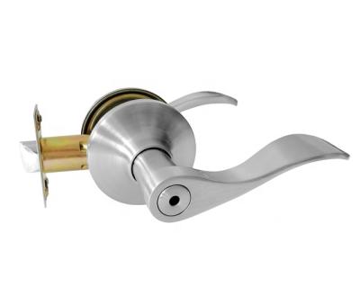 China USA, Canada, Australia Contemporary Wave Bathroom / Bedroom Brushed Nickel Privacy Door Lever Hardware for sale