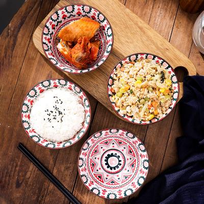 China 4pces Viable Custom Creative European Ceramic Restaurant Bohemian Soup Bowls Personality Tableware Serving Set for sale