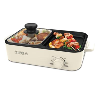 China Indoor Electric Hot Pot Easily Cleaned With BBQ Grill for sale