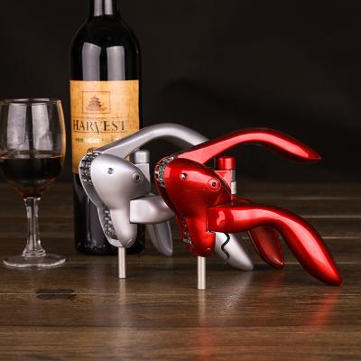 China Rabbit Wine Bottle Opener Metal Corkscrew Professional Engraved Wine Bottle Opener for sale