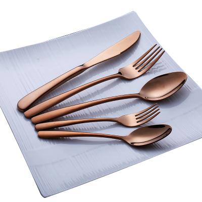 China Custom Colored Reusable Flatware Set Wholesale 304 Stainless Steel Wedding Cutlery Set Viable for sale