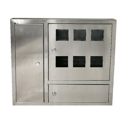 China SUS Stainless Steel Electricity Meter Box 6 Households Control Box Hidden Indoor Distribution Box for sale