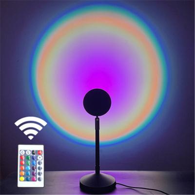 China Decor UFO Led Sunrise Rainbow RGB 16 Colors Light Projector Sunset Lamp for sale